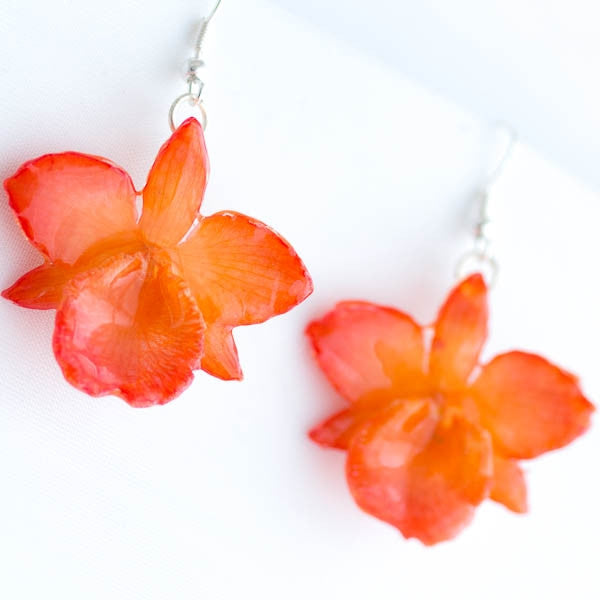 Source Orange Blossom and Elderflower Earrings Real Flower Resin