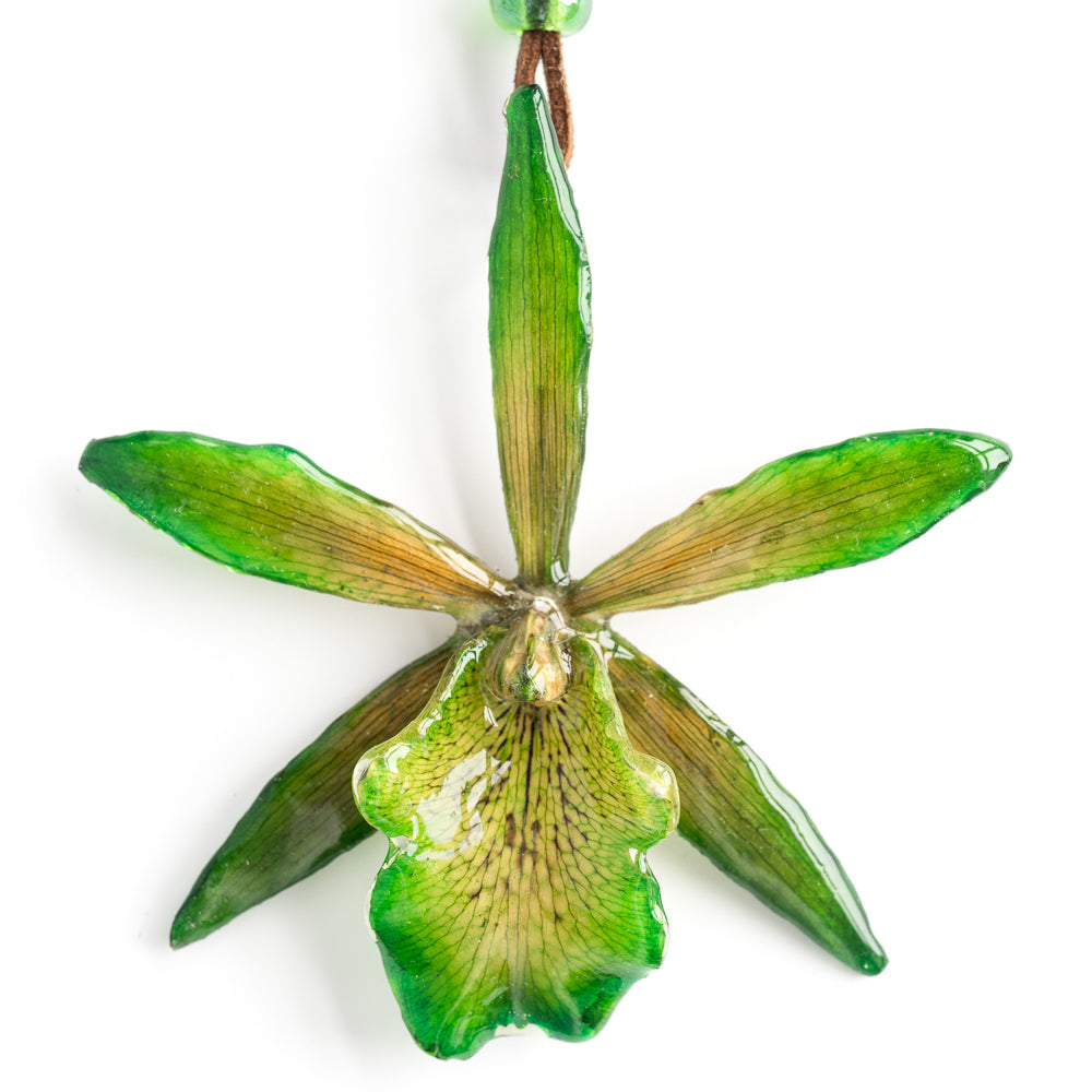 Green Cattleya Orchid Necklace
