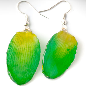 Flower Earrings Light-Green Lotus of Paradise Petal Earrings