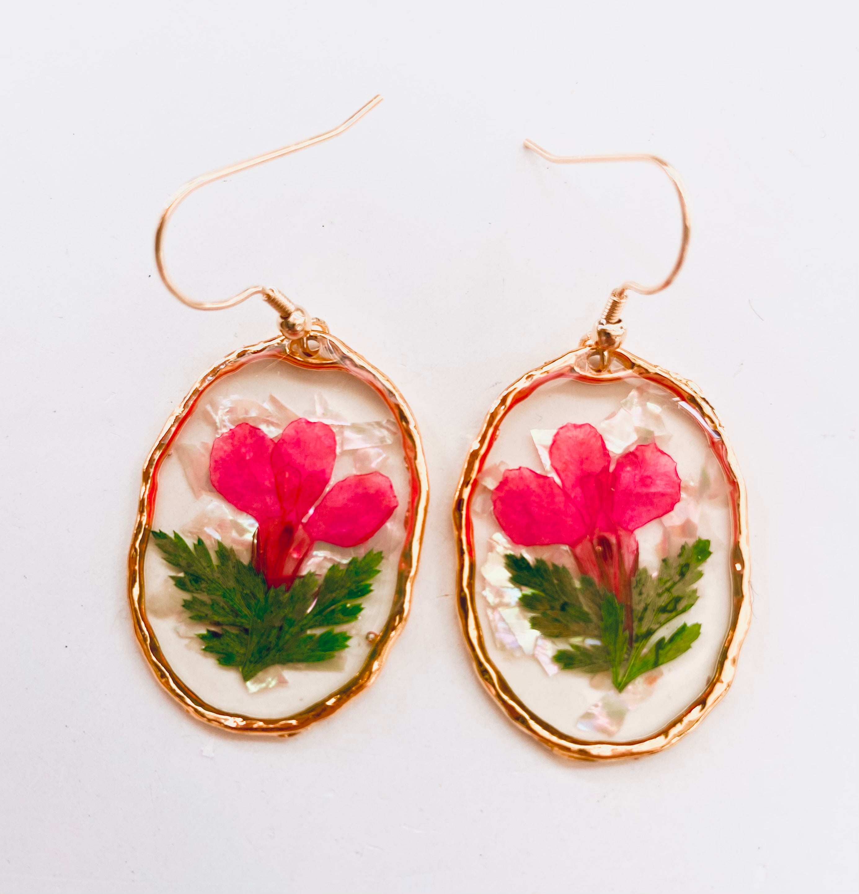 Pink-Green Orb Diana Earrings