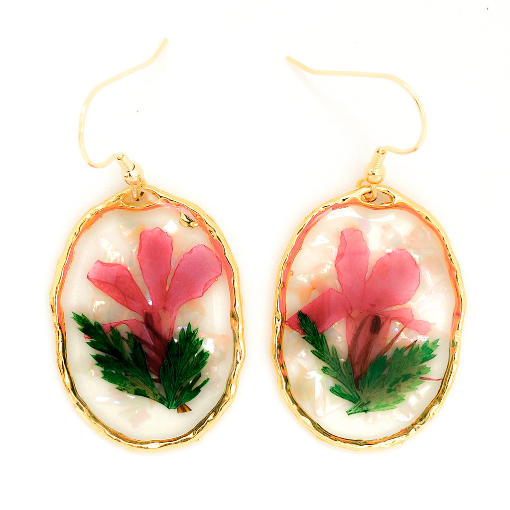 Pink-Green Orb Diana Earrings