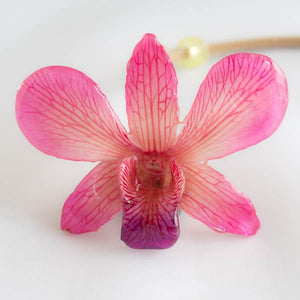 Pink-Purple Dendrobium Orchid necklace