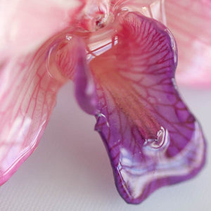 Purple Pink Dendrobium Orchid pin.