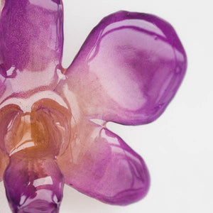 Flower Earrings Pink-Lady orchid earrings, purple-white color