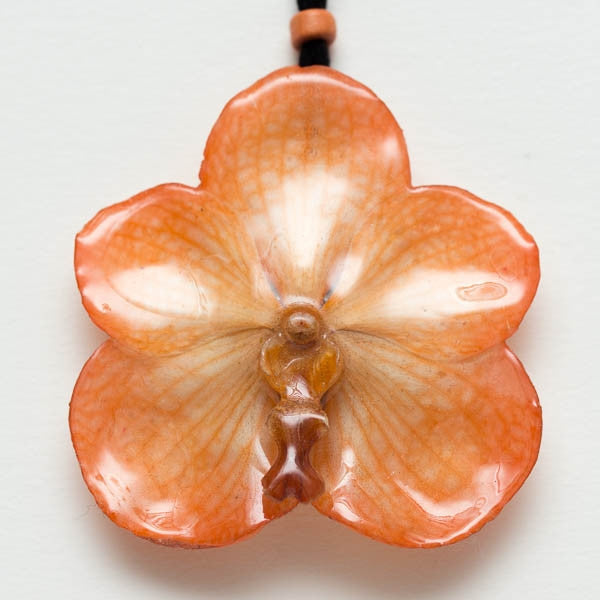 Orange Vanda Orchid Necklace