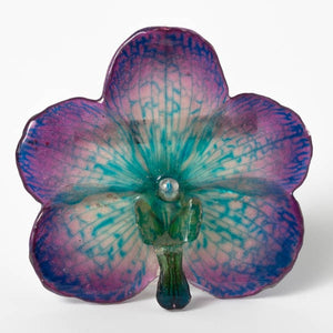 Purple-Blue Vanda Orchid Pin.