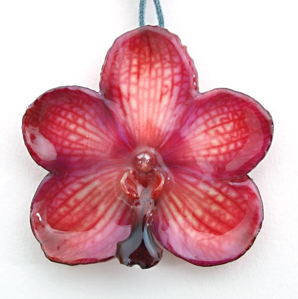Purple Red Vanda Orchid Necklace