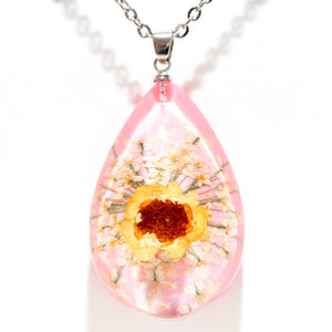 Flower Necklace Orb Bea Orange Pink