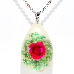 Flower Necklace Orb Bea Pink-Green