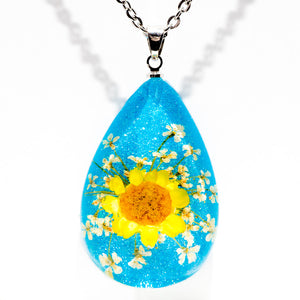 Flower Necklace Orb Bea Yellow-Blue