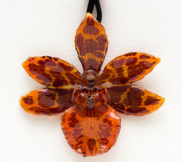 Orange Tiger Orchid Necklace