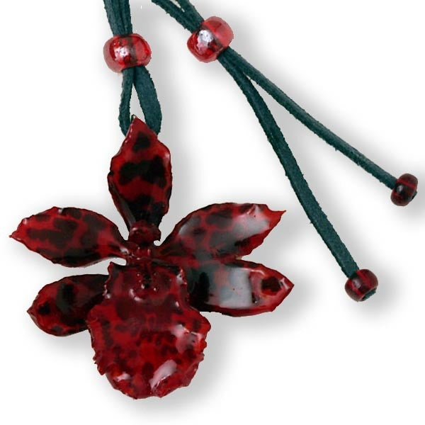 Red Tiger orchid necklace