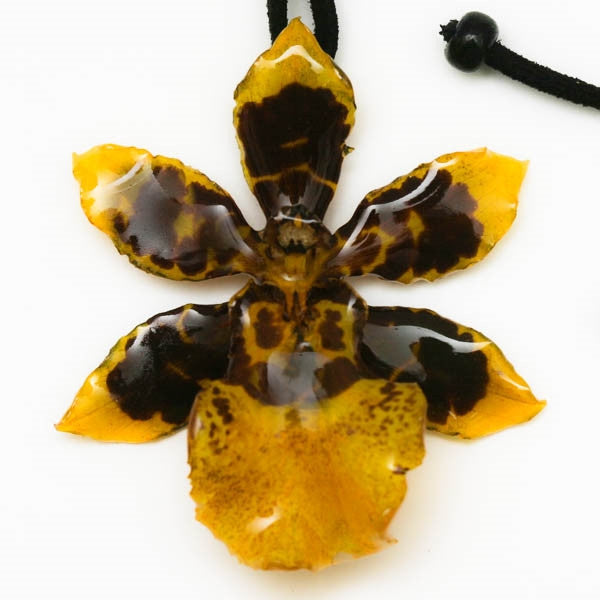 Yellow Tiger Orchid Necklace