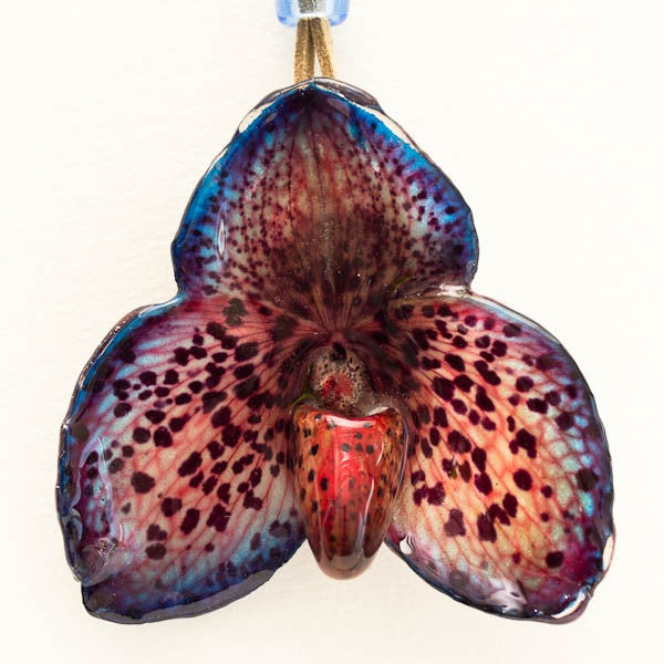 Flower Necklace Blue-Pink Paph Bellatulum Orchid
