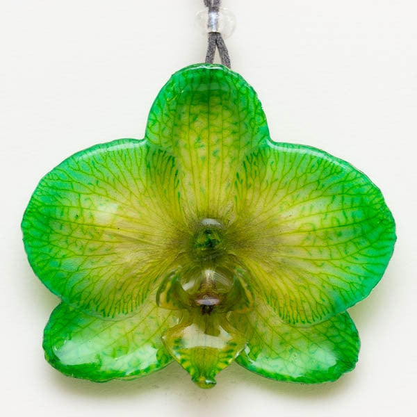 Flower Necklace Green Yellow Phalanopsis Orchid