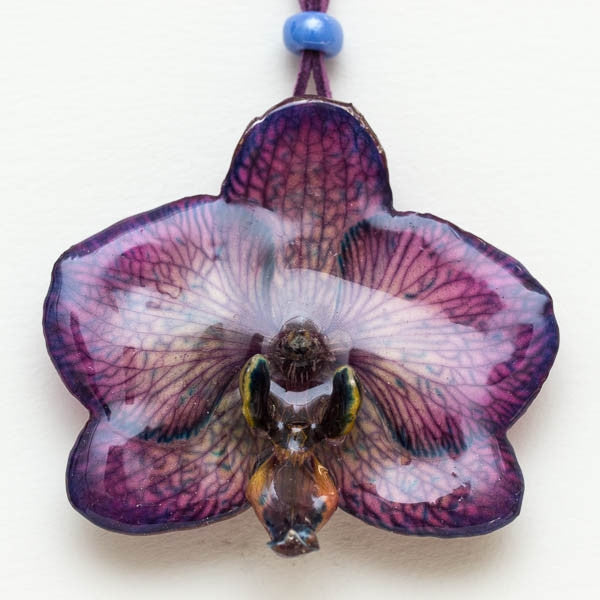 Purple Phalanopsis Orchid necklace