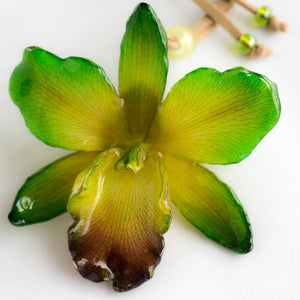 Flower Necklace Green Sakura Orchid