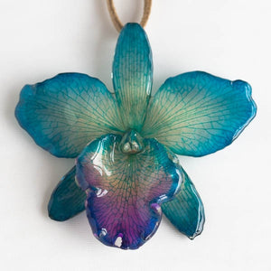 Flower Necklace Light Blue Sakura Orchid