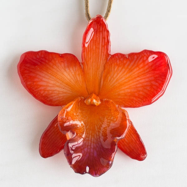 Pink-Orange Sakura Orchid Necklace