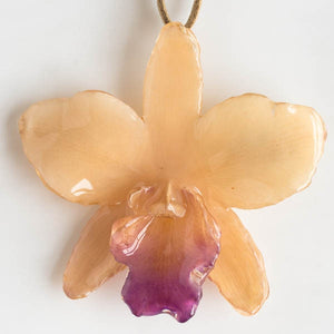 White Purple Sakura Orchid necklace