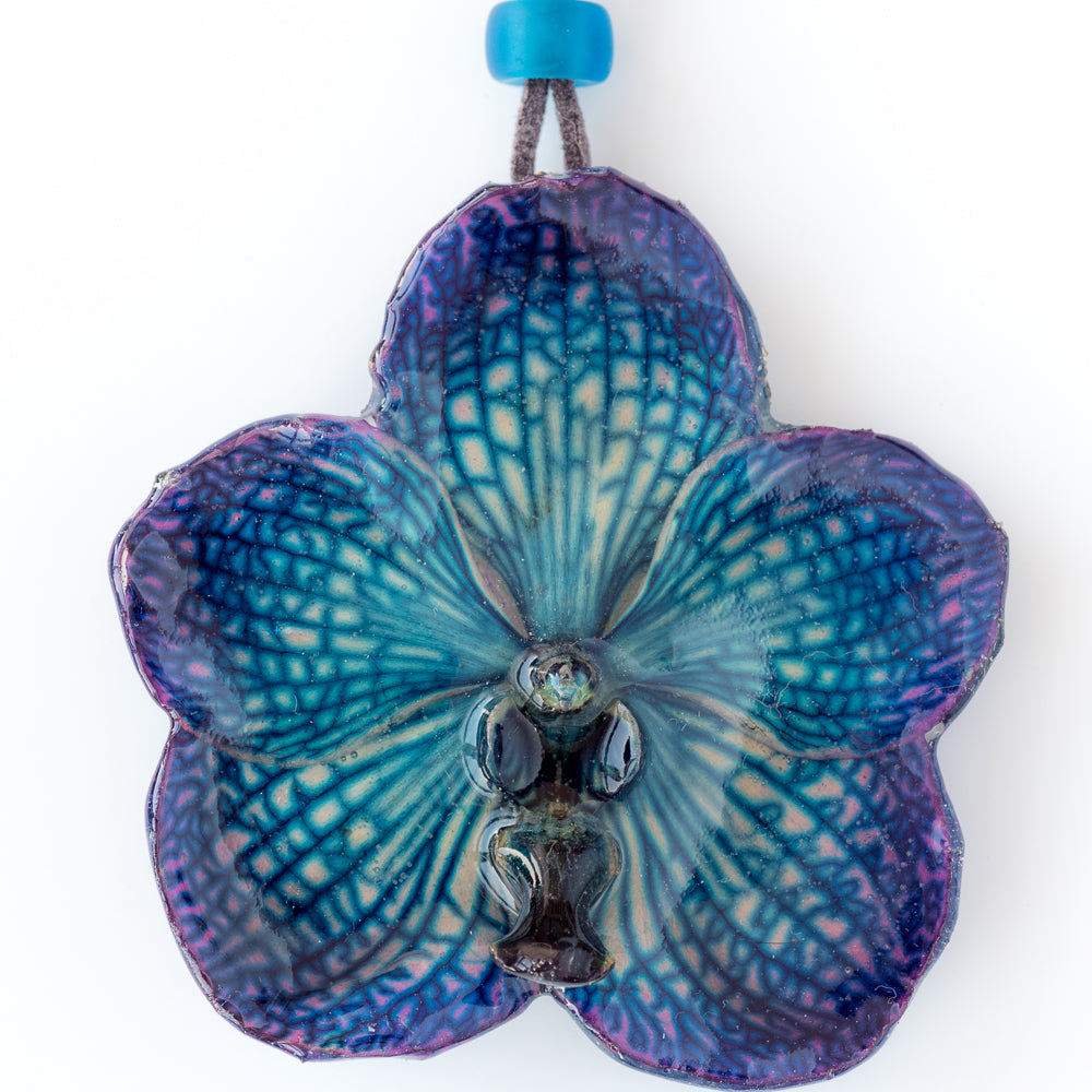 Purple Blue Vanda Orchid necklace