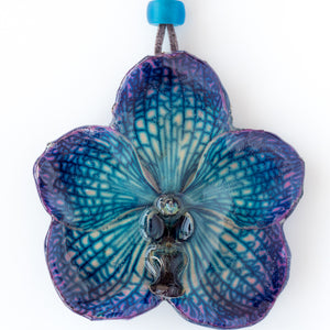 Purple Blue Vanda Orchid necklace