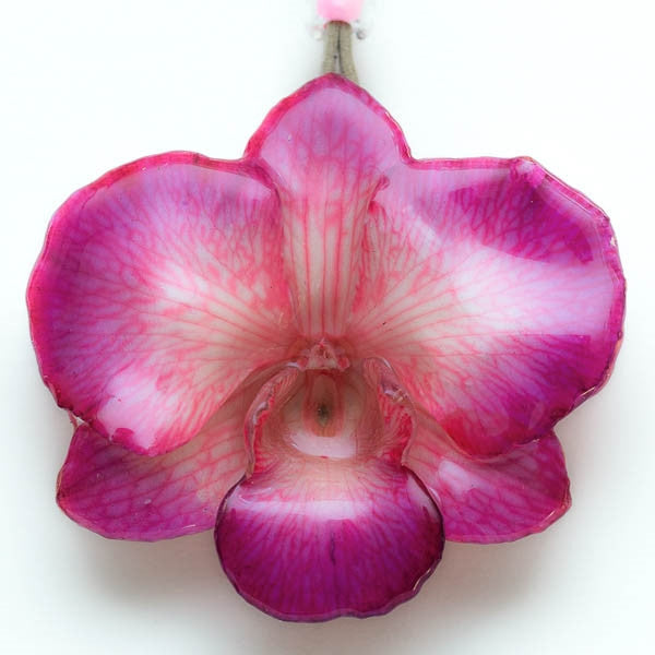 Purple Pink Dendrobium Orchid necklace