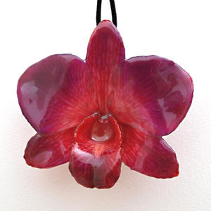 Purple Pink Dendrobium Orchid necklace