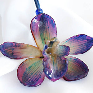 Purple Cymbidium Orchid Necklace