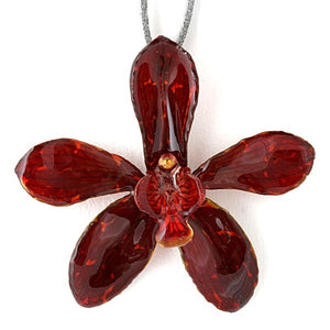 Tiger Cat Red Orchid necklace