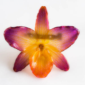 Purple Yellow Nobile Orchid pin.