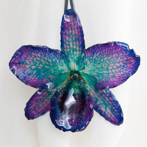 Purple-Blue Nobile Orchid necklace