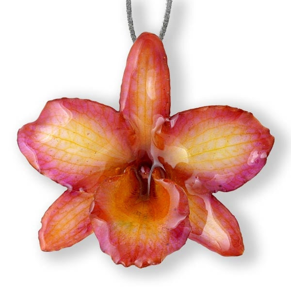 purple-yellow nobile orchid necklace