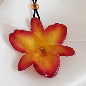 purple-yellow nobile orchid necklace