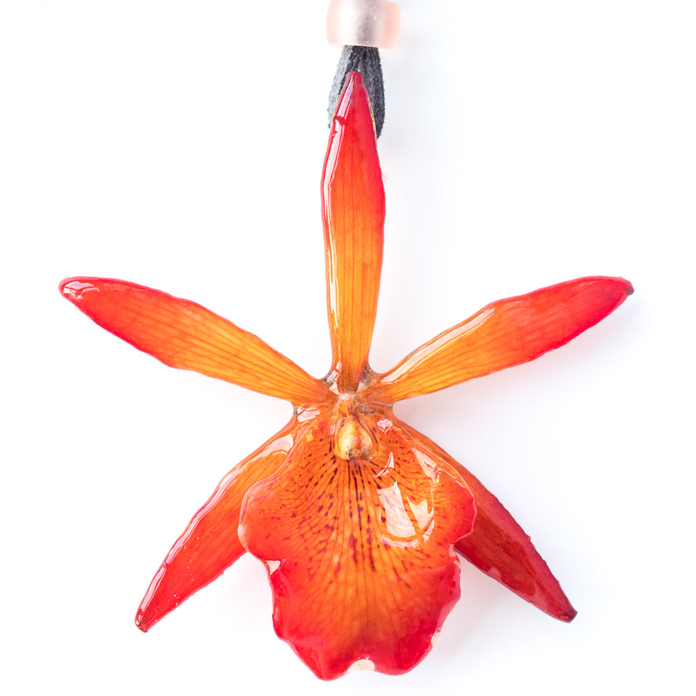 Orange Cattleya Orchid Necklace (large)