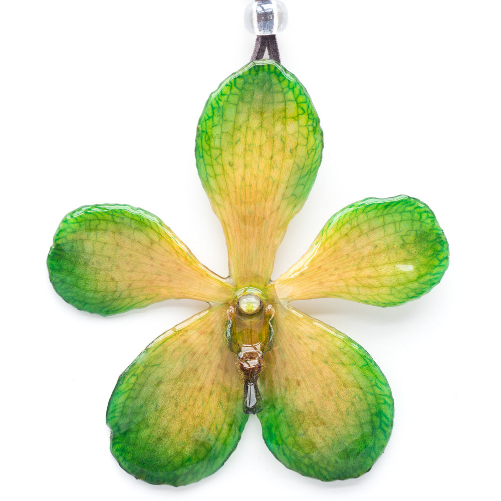 Flower Necklace Green Mokara Orchid