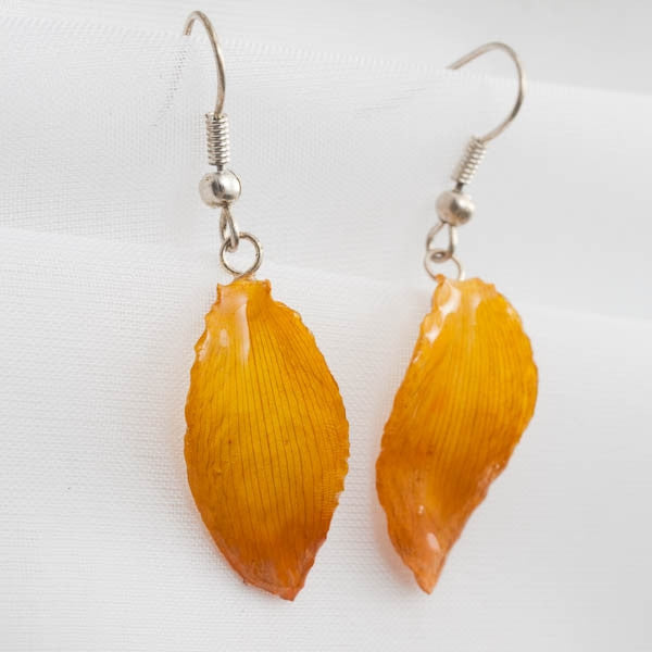 yellow lotus of paradise petal earrings