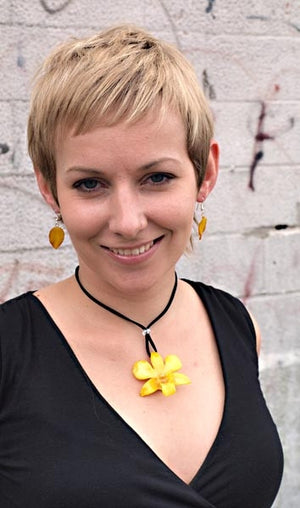 yellow lotus of paradise petal earrings