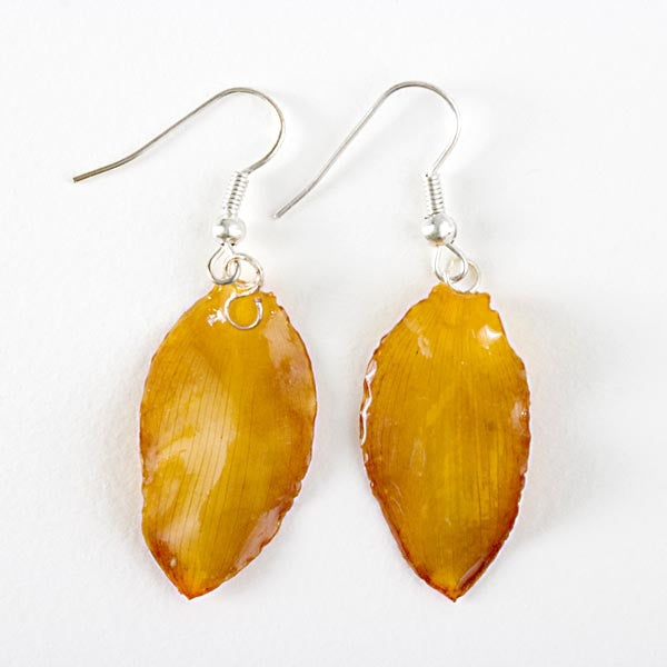 yellow lotus of paradise petal earrings