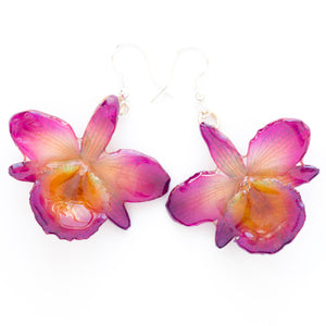 Flower Earrings Purple Chrysotoxum Orchid Earrings