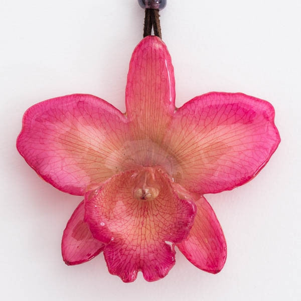 medium Pink Catleya Orchid necklace