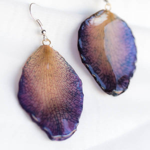 Flower Earrings Large purple Cattleya Orchid Petal Earrings