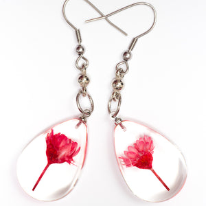 Flower Necklace Orb Bea set red-white