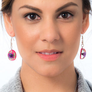Purple-Pink Orb Bea Earrings