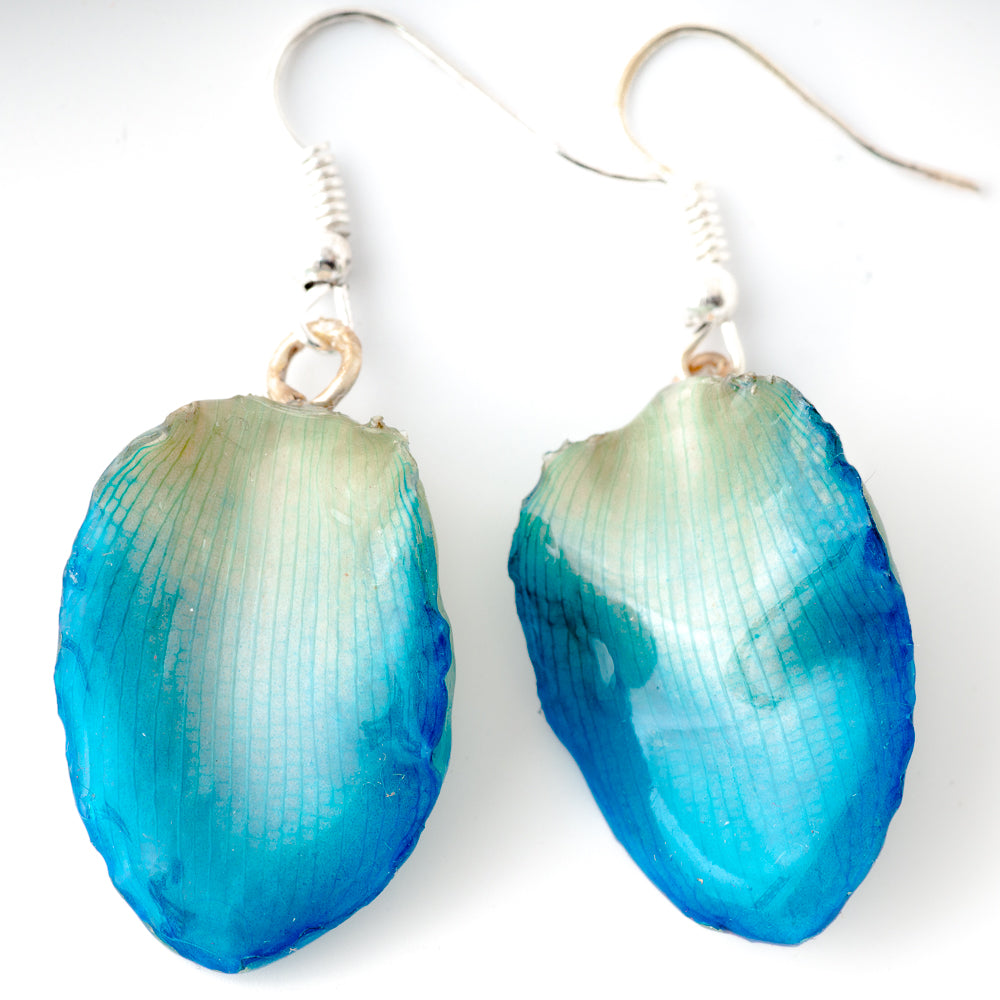 Flower Earrings Light-Blue Lotus of Paradise Petal Earrings