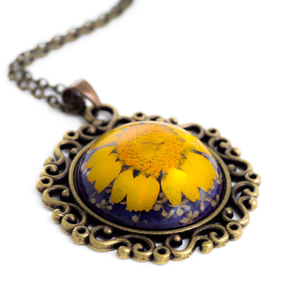 Flower Necklace Classic Orb Yellow
