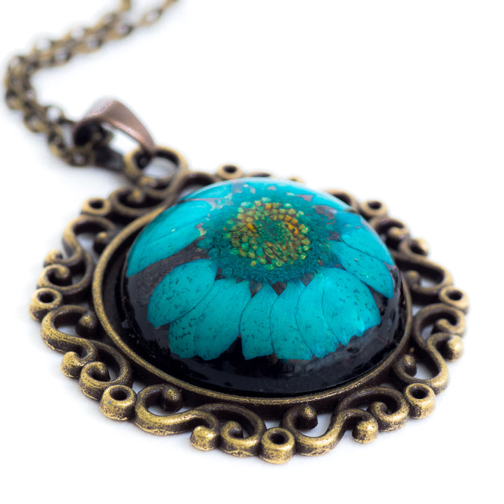 Flower Necklace Classic Orb Blue