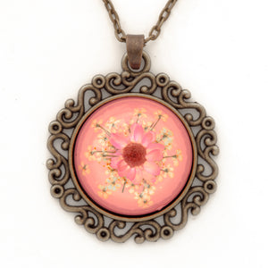 Flower Necklace Classic Orb Pink