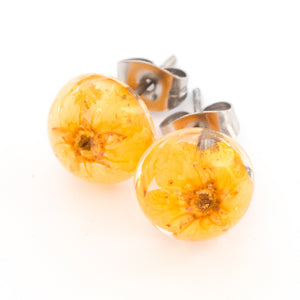 Earrings Orange Orb Stud Earrings