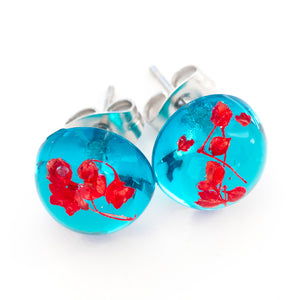 Earrings Blue-Red Orb Stud Earrings